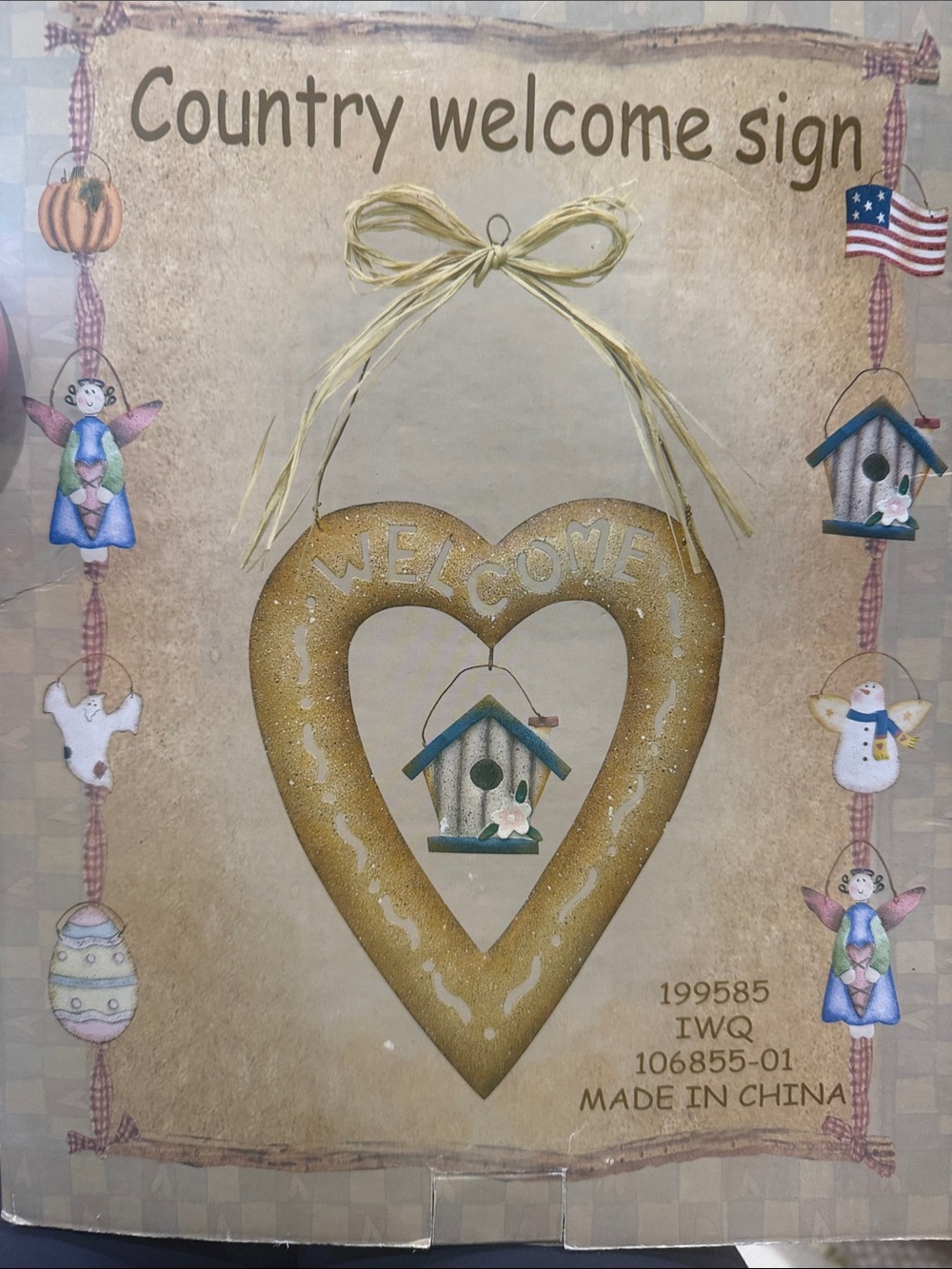 Country Metal Heart Sign with interchangeable holiday seasons Vintage 1995